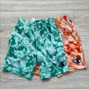 Champion Kids' Tie-Dye Green and Orange Shorts